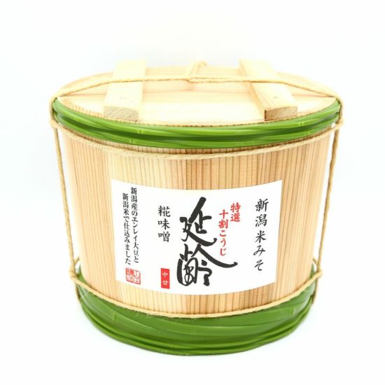 新潟米仕込み味噌「延齢」 2.5kg【化粧木樽】 | 明治24年創業 味噌･醤油蔵元山田屋